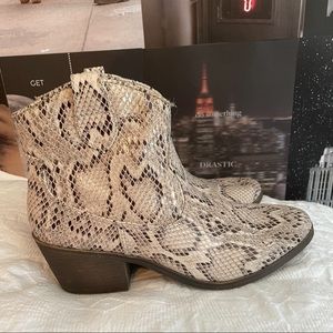 Snake skin booties